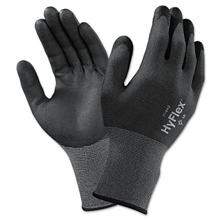 11-840 Nitrile Foam Palm Coated Gloves, Size 7, Black