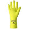 Unsupported Latex Gloves, 10, Natural Latex, Flock Lined, Yellow