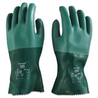 Luvas AlphaTec® 08-352 com revestimento de neoprene, acabamento áspero, tamanho 10, verde.