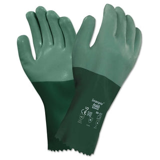 Luvas AlphaTec® 08-352 com revestimento de neoprene, acabamento áspero, tamanho 9, verde.