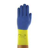 AlphaTec® 87-224 Neoprene Gloves, Cotton Flock Lined, Size 9, Yellow/Blue