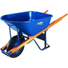 Steel Contractors Wheelbarrow, 6 cu ft, Flat-Free Smooth, B.B., Blue