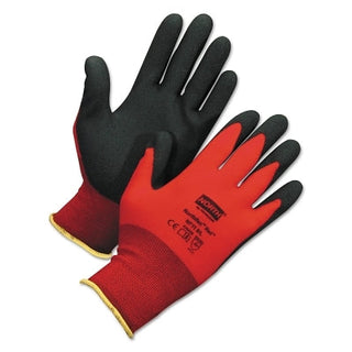 NorthFlex Red™ NF11 Foam PVC Fingers/Palm Coated Gloves, Large, Red