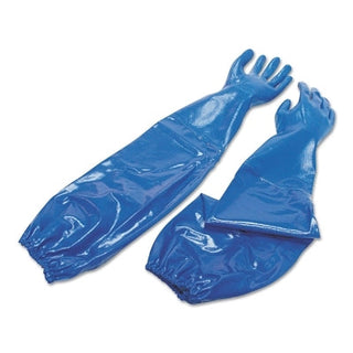 Nitri-Knit™ Supported Nitrile Gloves, Elastic Extended Cuff, Interlock Knit, Size 8, Blue