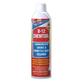 Limpador de carburador/afogador B-12 CHEMTOOL®, lata de aerossol de 473 ml (16 oz), com aroma suave de solvente.