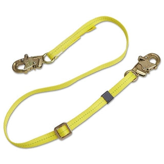 Web Adjustable Positioning Lanyard, 6ft, Snap Hook Connection, 310lb Cap, Yellow
