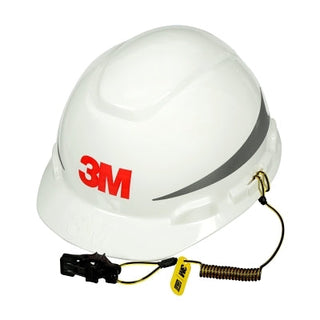 Cordão de segurança para capacete, compatível com capacetes e bonés 3M, com presilhas.
