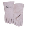 Leather Welder's Gloves, Shoulder Split Cowhide, Large, Gray