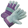 Cowhide Leather Palm Gloves, Large, Canvas, Leather, Cowhide, Pearl Gray