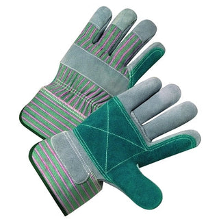 Leather Palm Glove,Canvas Back; Premium Select Shoulder Leather; Split Cowhide, Large,Pearl Gray