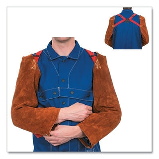Premium Leather Sleeves, 18 in, Hook/Loop, One Size, Lava Brown