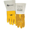 Premium Welding Gloves, Grain Cowhide, Medium, Gold