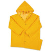48 in Raincoat with Detachable Hood, 0.35 mm, PVC over Polyester, Yellow, 3X-Large