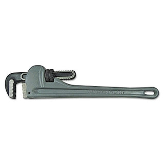 Aluminum Pipe Wrench, 15° Head Angle, Drop Forged Steel Jaw, 14 in