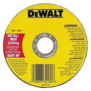 Type 1 Thin Metal Cutting Wheel, 4-1/2 in dia, 0.045 in Thick, 7/8 in Arbor, A60T Grit