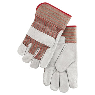 Industrial Standard Shoulder Split Gloves, Large, Leather, Red and Gray Fabric