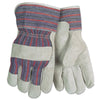 Economy Leather Patch Palm Gloves, Large, Cow Split Shoulder Leather, Assorted Colors