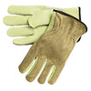 Unlined Drivers Gloves, Split Back/Cowhide, Medium, Keystone Thumb, Beige/Brown