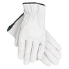 Premium-Grade Leather Driving Gloves, Goatskin, X-Large, Unlined, Straight Thumb, White