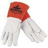 Goat Mig/Tig Welders Gloves, Prem Grade Goatskin/Split Cowhide, Large, White