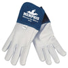 Gloves for Glory® Premium Top Grain Goatskin Leather Welding Work Gloves, Medium, Blue/White,  4.5 in cuff