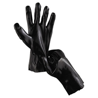 Economy Dipped PVC Gloves, Large 18 in, Black