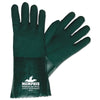 Premium Double-Dipped PVC Gloves, Large, Dark Green