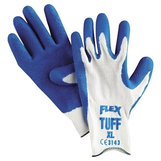 Flex Tuff® Latex Dipped Gloves, X-Large, Blue/White