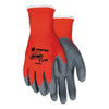 Ninja® Flex Palm/Fingertip Latex-Coated Work Gloves, X-Large, Gray/Red