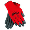 Ninja® Flex Palm/Fingertip Latex-Coated Work Gloves, Large, Gray/Red