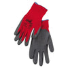 Ninja® Flex Palm/Fingertip Latex-Coated Work Gloves, Medium, Gray/Red