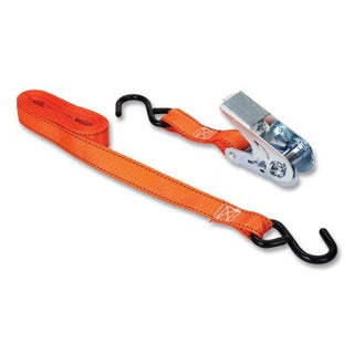 Cinta de amarração com catraca, ganchos em S, 2,5 cm de largura, 3 m de comprimento, capacidade de carga de 136 kg, alta tensão.