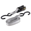 Ratchet Tie-Down Strap, S-Hooks, 1 in W, 14 ft L, 500 lb Load Cap, High Tension