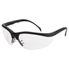 Klondike® KD1 Series Protective Eyewear, Clear Lens, Polycarbonate, Anti-Fog, Black Frame