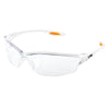 Law® LW2 Series Safety Glasses, Clear Lens, TPR Nose Piece and Temple Inserts, Clear Frame