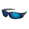 Swagger® SR1 Series Safety Glasses, Blue Diamond Mirror Lens, Duramass HC, Black Frame
