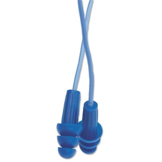 H20 Metal Detectable Reusable Earplugs - Corded, Plastic, Blue, Corded