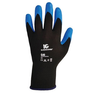 Luvas KleenGuard™ G40 com revestimento de espuma de nitrilo, calibre 15, malha de nylon sem costura, tamanho 8/Médio, preto/azul