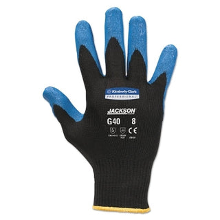 Luvas KleenGuard™ G40 com revestimento de espuma de nitrilo, calibre 15, malha de nylon sem costura, tamanho 9/Grande, preto/azul