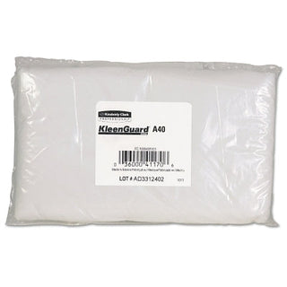 A40 Liquid and Particle Protection Sleeve Protector, 18 in L, Elastic Bicep/Wrist Closures, One Size Fits Most, White