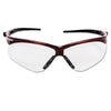 V30 Nemesis™ Safety Glasses, Clear, Polycarbonate Lens, Anti-Fog, Red Frame/Temples, Nylon