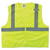 GloWear® 8210Z Class 2 Economy Vest with Pocket, Zipper Closure, S/M, Lime