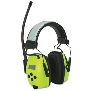 Sync Hi-Vis Digital AM/FM Radio Earmuff, 25 dB, Hi-Vis Green