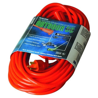 Vinyl Extension Cord, 50 ft, 1 Outlet, Orange