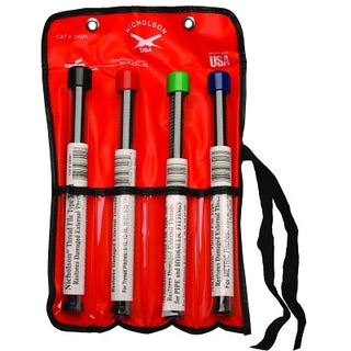 Thread Restoring File Set, 4-Pc, 8-3/8 in L, Single Cut Swiss pattern