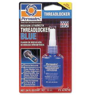 Trava-roscas azul de média resistência, 10 mL, rosca de 1/4 pol. a 3/4 pol.