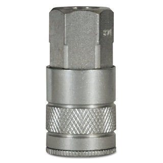 Air Chief Industrial Semi-Auto Coupler, Pipe Thread, 1/2 in Body Size, 1/2 in (NPT) F, Brass