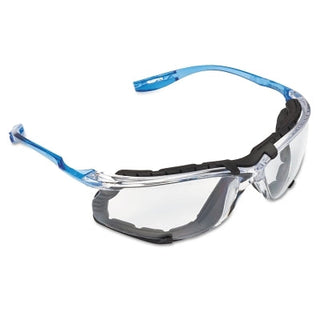 Óculos de proteção Virtua™ CCS, lentes de policarbonato transparente, antiembaçante, armação de plástico transparente, hastes azul-claro