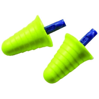 E-A-R Push-Ins w/Grip Ring Foam Earplugs, Polyurethane, Blue/Yellow, Uncorded