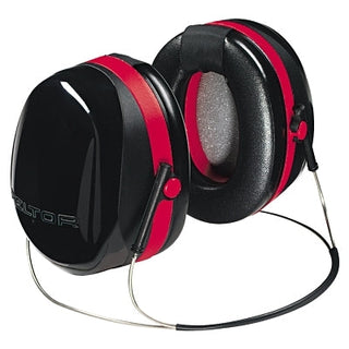 PELTOR™ Optime™ 105 Earmuff, 29 dB NRR, Black/Red, Behind-the-Head